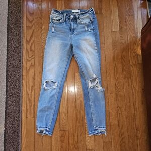 Women's Distressed Light Blue Skinny Jeans